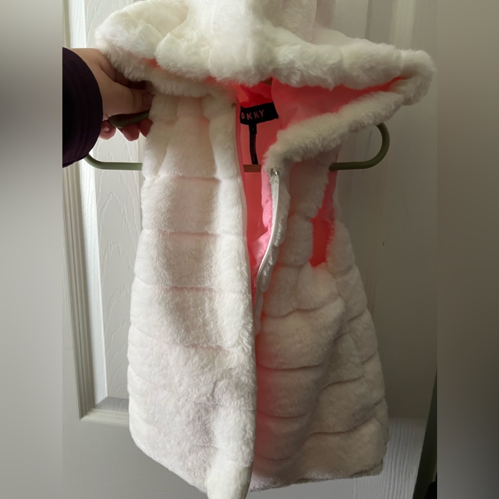Beautiful off white dressy vest with hoodie